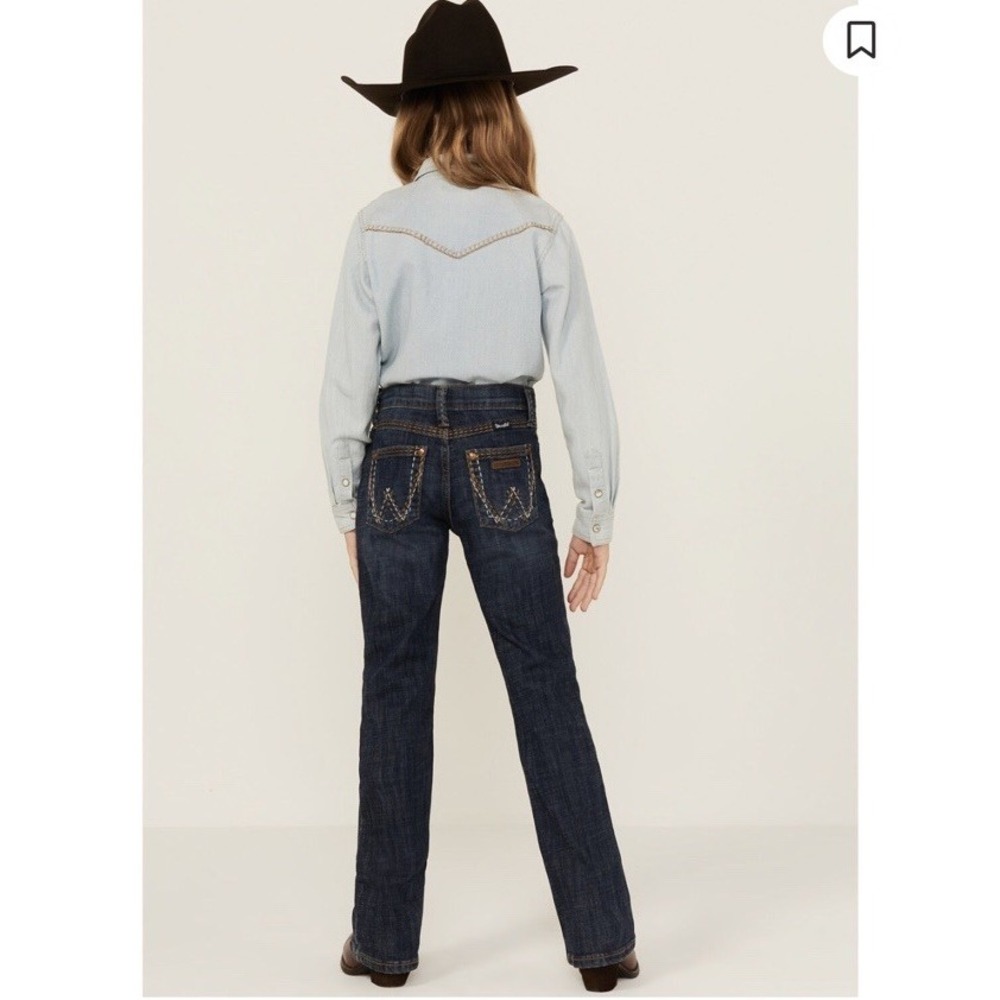 WRANGLER RETRO BOOTCUT JEANS GIRLS 16 DENVER MEDIUM‎ WASH REGULAR FIT MID RISE